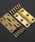 Brass Mini Folding Butt Hinges Set Of 4 For Drawers Cabinets Doors Jewelry Boxes Wooden Cases And Small Furniture with screws