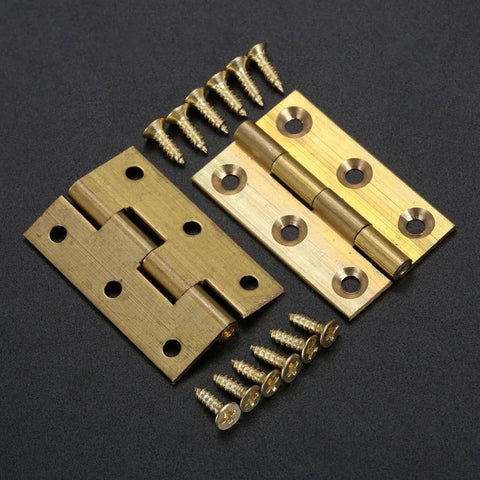 Brass Mini Folding Butt Hinges Set Of 4 For Drawers Cabinets Doors Jewelry Boxes Wooden Cases And Small Furniture with screws