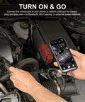 Using Endoscope Camera With Light 1920P HD Borescope to inspect car engine via smartphone connection with USB-C