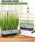 16 Pod Hydroponics Growing System Kit with 28W LED light adjustable height for 8L indoor herb garden