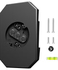 Easy Install Siding Mounting Block For Outdoor Light With Built In Electrical Box Fits Half Inch Lap Siding And Four Inch Vertical Vinyl Siding Hook Kit For Outdoor Lamp Weatherproof Black, black siding mount with screws and level