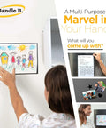 Person using flexible magnetic sheets with adhesive backing pack of four 8 by 10 inches each 16 mil thick create easy picture magnets.