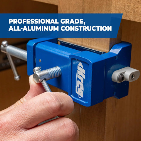 Professional Cabinet Face Frame Installation Clamp And Woodworking Clamp Set Of Two With Dead On Precision Alignment Totally Legit Aluminum Build adjusting with hand