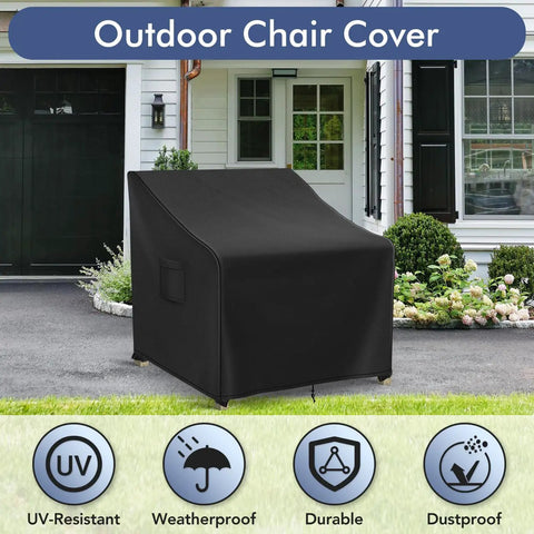 Waterproof Adirondack Chair Covers 2 Pack for Outdoor Patio Furniture Fits Up To 32W x 37D x 36H Inches Black Heavy Duty Weatherproof Protection
