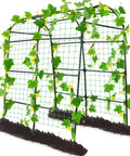 7 Ft Tall Garden Arch Tunnel Trellis For Climbing Plants, Easy Setup No Tools Needed Metal Walkway Arbor For Vines And Cucumbers