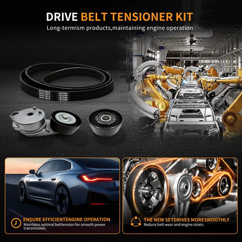 Must Have Drive Belt Tensioner Kit With Serpentine Belt And Idler Pulley To Fix That Rattling Sound, Perfect For Ram 1500 And Classic Models From 2013 To 2022 V8 5.7L Ohv Engine Only Replaces 38323, belt tensioner kit with serpentine belt and idler pulley