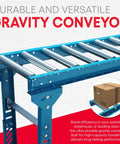 Gravity Conveyor Roller Table Set 18 Inch Wide 5 Foot Long With One Point Nine Inch Steel Rollers Outfeed Support System