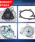 Engine Water Pump For 2011-2021 Kia Sportage 2.4L Gas Models with gasket, showing detailed components for cooling efficiency.