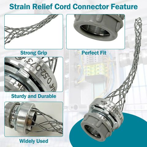 Tough As Nails Steel Strain Relief Cord Connector For Three Quarter Inch Electrical Wiring Jobs featuring strong grip and durable design.