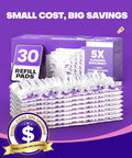 Power Mop Refills With 500 Plus Strips For Deep Clean Across Hardwood Tile And More, 30 Count Disposable Mop Pads To Replace Your Mop Fast, Grabs Dust Hair And Grime Like A Magnet For Quick Floor Cleaning. 30 refill pads box