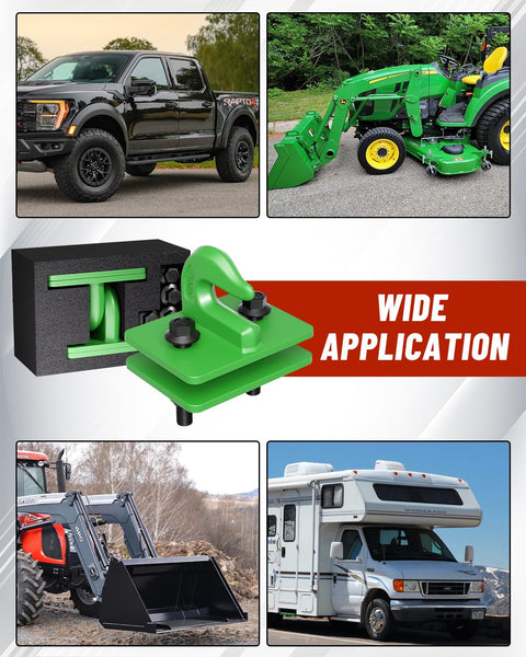 Three Eighths Inch Tractor Bucket Grab Hook Set With Backer Plate on truck, tractor, RV, UTV applications