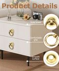 4 Pack Gold Vintage Ring Drawer Pulls With Screws, shown on a dresser with highlighted solid brass, comfortable grip, smooth surface