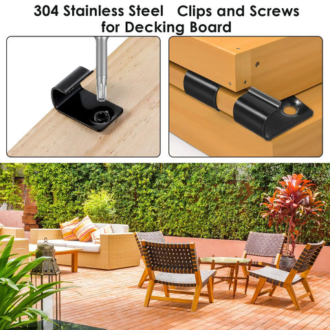 Heavy Duty Stainless Steel Starter Deck Clips With Universal Hidden Fasteners For Composite Decking Includes Screws And Torx Bits for secure installation.