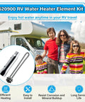 Family near RV with 520900 Replacement Water Heater Element Kit For RV SW Series Electric Water Heater With 1440W 120V