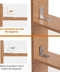 Eight 3x3 Inch L Brackets Straight Up Heavy Duty Galvanized Corner Braces With Recessed Holes For Wood Beams Floating Shelves Furniture Bed Frame Built Like A Tank Daily Use showing 90 degree angle comparison.