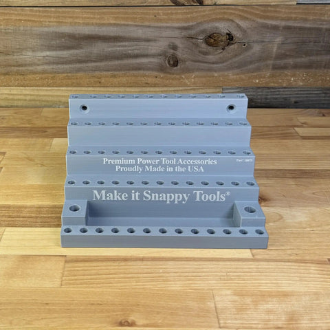 Heavy Duty Benchtop Or Wall Mount Bit Organizer For One Quarter Inch Hex Shank Bits And More, Neatly Stows Up To 75 Tools
