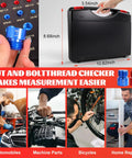 Killer Nut Bolt Thread Checker Kit 50 Pcs Standard And Metric Inch Size Gauges with case and size measurement examples