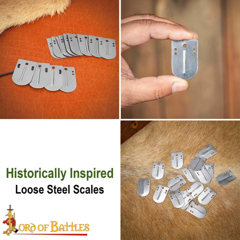 20 Piece Small Birka Lamellar Plates Gear Kit For Medieval Armor Made From Polished 20 Gauge Mild Steel With Pre Drilled Holes