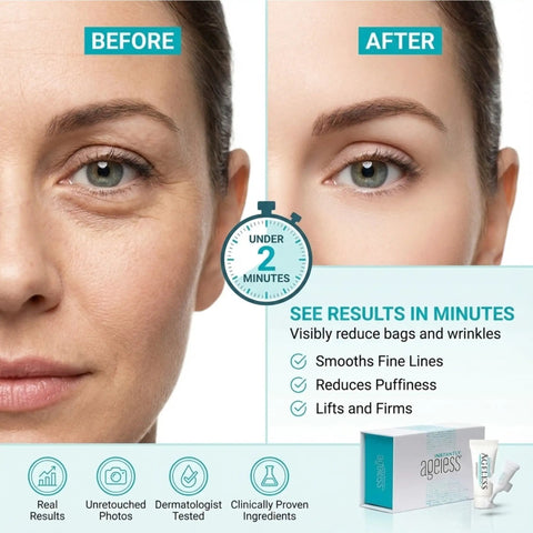 Instant Face Lift Cream For Anti Aging Skin Care That Lifts And Tightens Smooths Wrinkles Banishes Puffy Under Eye Bags No Eye Patches Needed Quick At Home Facelift In A Box Of 25 Vials before and after results