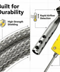 K Type Thermocouple Temperature Probe For Oven And Meat, 316 Stainless Steel Probe With Shielded Wire, showing durability and airflow detection.