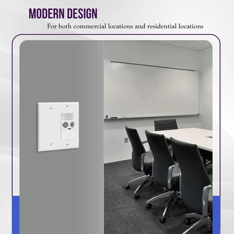 Combination Decorator Rocker And Blank Outlet Wall Plate 2 Gang Standard Size 4.50 By 4.57 Inch in modern conference room