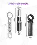 All In One Universal Rivet Gun Kit For Cars And Home Use Cordless Drill Rivet Adapter dimensions with wrench and handle