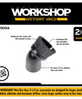 2-1/2 Inch Dusting Brush Vacuum Attachment for Wet Dry Vacuums, Easy Fit to Most Hoses, Heavy Duty Crevice Cleaner shown.