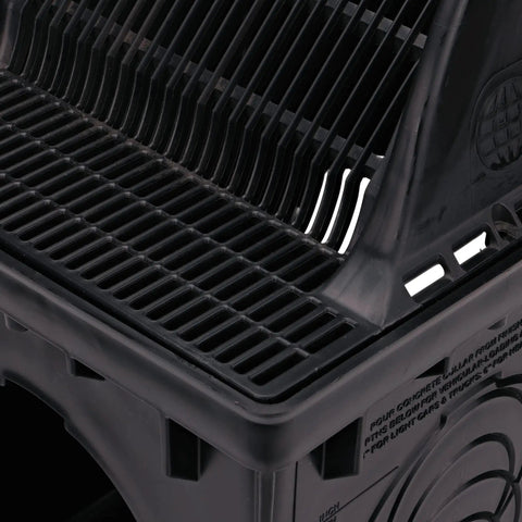 Square Catch Basin Drain Grate For 12-Inch Basins Downspout Riser And Low Profile Adapters Plastic Black No Fuss Debris Blocker