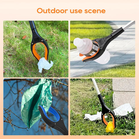 Two Pack 43 Inch Heavy Duty Grabber Reacher Tool With Foldable 360 Degree Rotating Jaw, Magnetic Tip, Ergonomic Grip, Wide Claw For Trash Cleanup Gardening And Reaching High Shelves, Ideal For Seniors