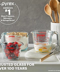 Three Piece Glass Measuring Cups Set With 1 Cup 2 Cup And 4 Cup Sizes For Prep Bake And Cook Ready For Oven Microwave And Dishwasher Safe With Clear Easy To Read Measurements And Durable Built To Last In Your Kitchen with ingredients