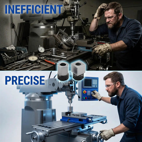 Ergonomic Er32 Collet Block Set With Square And Hexagon Holders For Cnc Milling Machines shown in efficient setups.