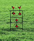 Outdoor BB Gun Spinning Target With Easy Resetting Mechanism on grass, all metal, built for practice caliber .22 and .177