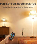 Indoor use of Outdoor String Light Dimmer 350W Plug In With Remote Control And Timer IP65 Waterproof LED Dimmer Switch For Patio Bistro And Lamps Works With Dimmable LED Incandescent Halogen 100 Ft.