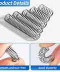 Premium Stainless Steel Compression Springs Assortment Kit Featuring 380 Versatile Pieces For DIY Repairs, Home Projects, And Heavy Duty Mechanical Fixes With Rust Proof Build; close-up of small coil springs