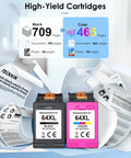 64XL Black And Color Ink Cartridge Combo Pack For Envy Photo And Tango X Printers High Page Yield Black 709 Pages Color 465 Pages