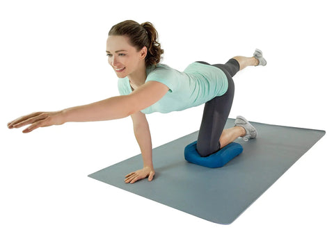 Teeter Core Restore Inflatable Lumbar Support Cushion For Back Pain Relief And Posture Correction during core training exercise.