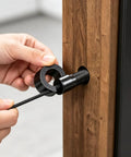 20 Pack 3/8 Inch Black Cable Railing Angle Washers T316 Marine Grade Stainless Steel Rock Solid 30 Degree Beveled Brackets Pro Team Gear For Sloped Stairs And Rugged Deck Installations Top Shelf Alignment Slick Finish, installation of washer on wood post.