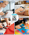 Three Pack Heavy Duty All Purpose Scissors Set With Stainless Steel Blades And Ultra Sharp Edges Ergonomic Comfort Grip Handles For Office Home School Sewing And Crafts Ideal For Paper Cardboard Fabric And More, 3-piece set