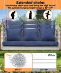 Heavy Duty 900 Lbs Porch Swing Chair For Three Folks Outdoor Rattan Patio Lounge in garden with extended steel chains