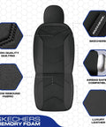 Memory Foam Leather Car Seat Covers For Ultimate Comfort And Support Ride Ready Front Seat Covers Airbag Compatible Universal Fit For SUVs Trucks Cars Vans Sedans Black Everyday Comfort featuring high-quality quilting, slow rebound fabric, and luxury leather.