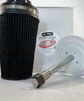 Air Filter Cleaner Kit For 1.5 To 4 Inch ID Filters With Rotating Nozzle System, Includes 12-Inch Shaft, shown with components