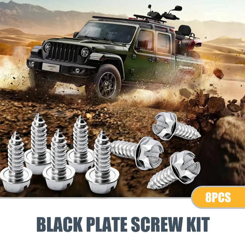 8 Pack License Plate Screw Kit For Most Cars In 304 Stainless Steel Hex Head Self Tapping Bolts Rust Proof Silver Frame Accessories