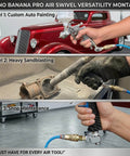 Air Compressor Swivel Connector Kit With 360 Degree Quick Connect Fittings, used in auto painting, sandblasting, maintenance