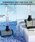 No Sweat Hella Smooth Variable Frequency Submersible Pump For Pond Aquarium Or Fountain Setup in dual-use for various environments.