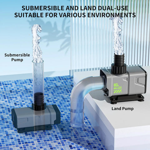 No Sweat Hella Smooth Variable Frequency Submersible Pump For Pond Aquarium Or Fountain Setup in dual-use for various environments.