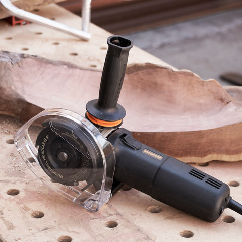 Industrial Woodcarver Carbide Wood Carving Disc For Angle Grinder 100 Millimeter Pro Grade Beast in use on table