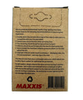 Rear view of Maxxis Welter Weight 27.5 Inch Inner Tube packaging showing usage instructions and recycling symbol