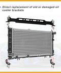 Universal Oil Cooler Mounting Bracket Kit 330mm Aluminum Alloy Black for engine and transmission oil coolers installation