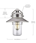 Boynton Outdoor Wall Light With Transitional Stone Finish, The Go-To Porch Lantern For Modern Exteriors, 10.75 Inch Tall By 9 Inch Wide