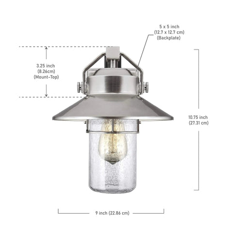 Boynton Outdoor Wall Light With Transitional Stone Finish, The Go-To Porch Lantern For Modern Exteriors, 10.75 Inch Tall By 9 Inch Wide